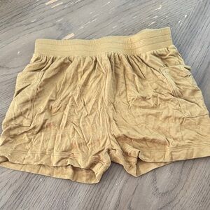 kate quinn Girls' Golden Yellow Elastic-Waist Shorts